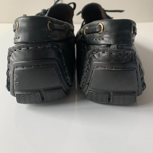 Made‎ ITALY BACCO BUCCI Muse Black Leather Bow Loafers Driver Shoes Men's Sz 11 - Picture 10 of 12